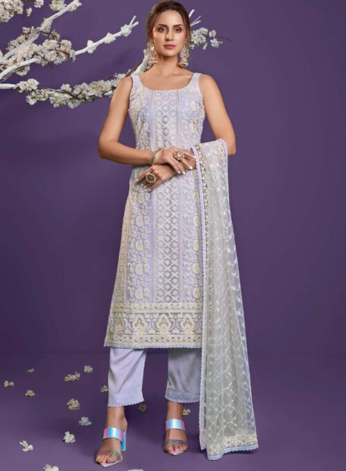 Pakistani Style Lucknowi Embroidered Suit Online