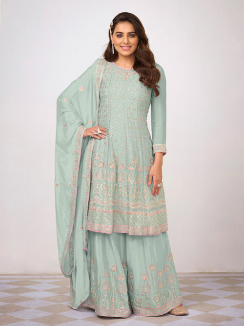 Pakistani Palazzo Eid Embroidered Suits online in USA UK CANADA