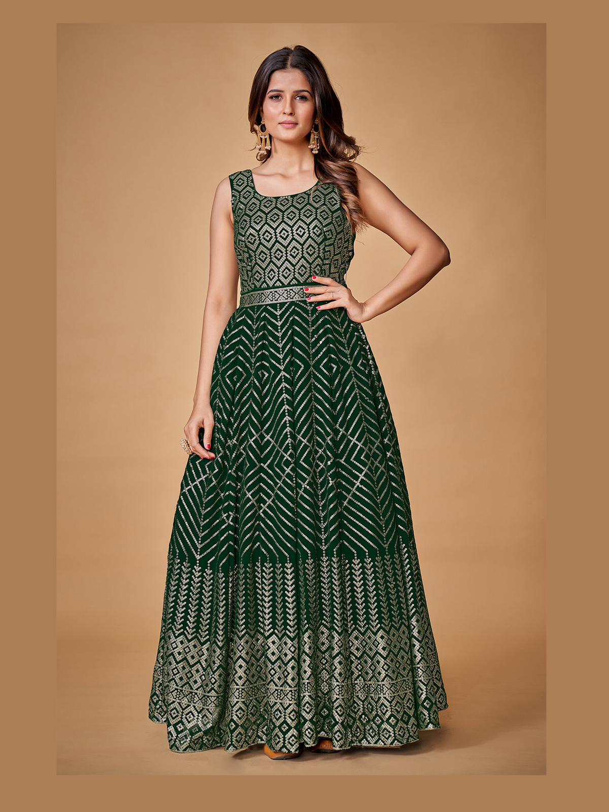 Floor Touch Georgette Embroidered Partywear Dress Online in USA UK CANADA UAE