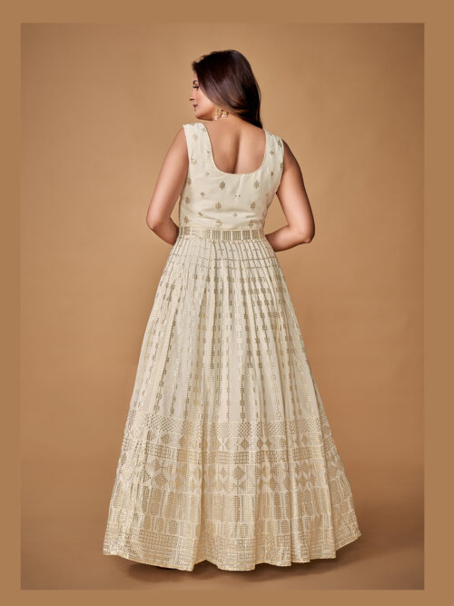 Floor Touch Georgette Embroidered Partywear Dress Online in USA UK CANADA UAE