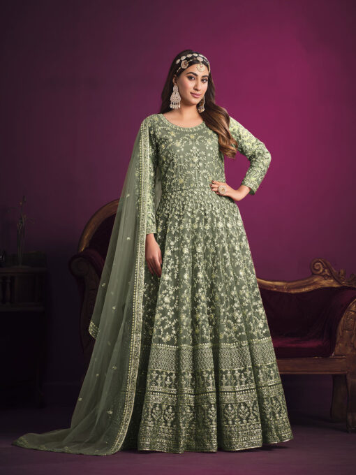 Pakistani Floor Touch Heavy Embroidered Dress