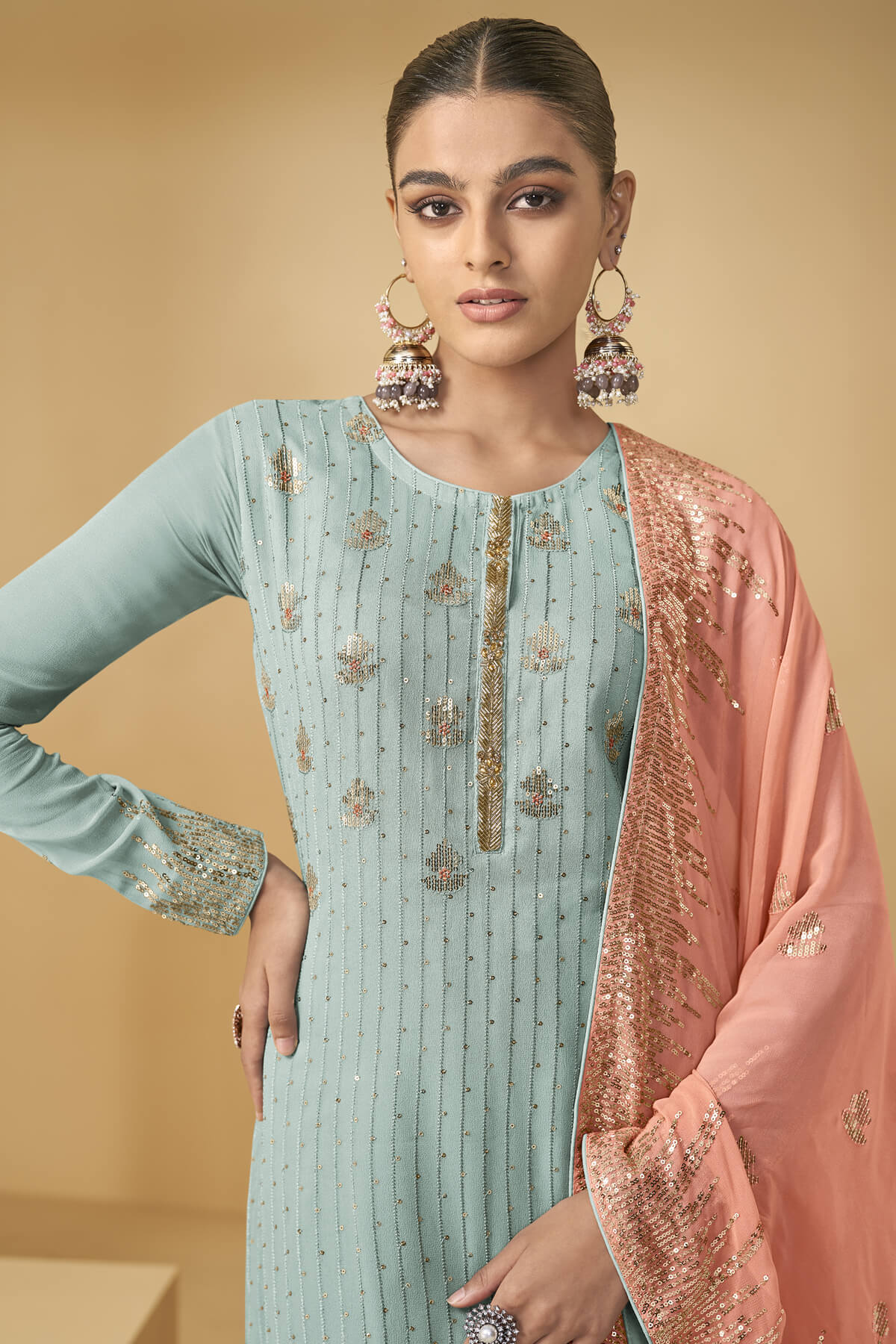 Pakistani Style Sharara Lehenga Suits online in Canada USA UK Australia New Zealand France Mauritius.
