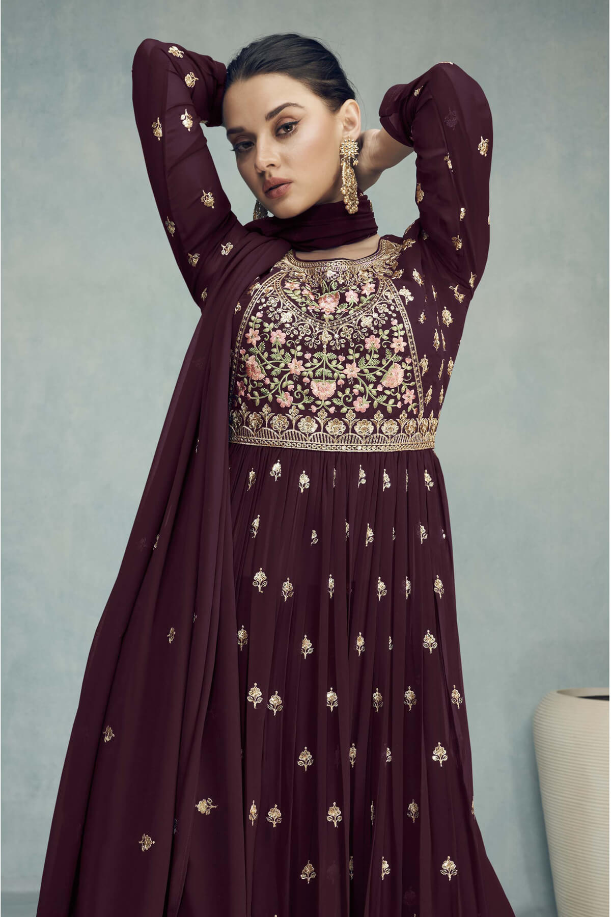Festive Collection Embroidered Palazzo Suits online in Canada USA UK Australia New Zealand France Mauritius