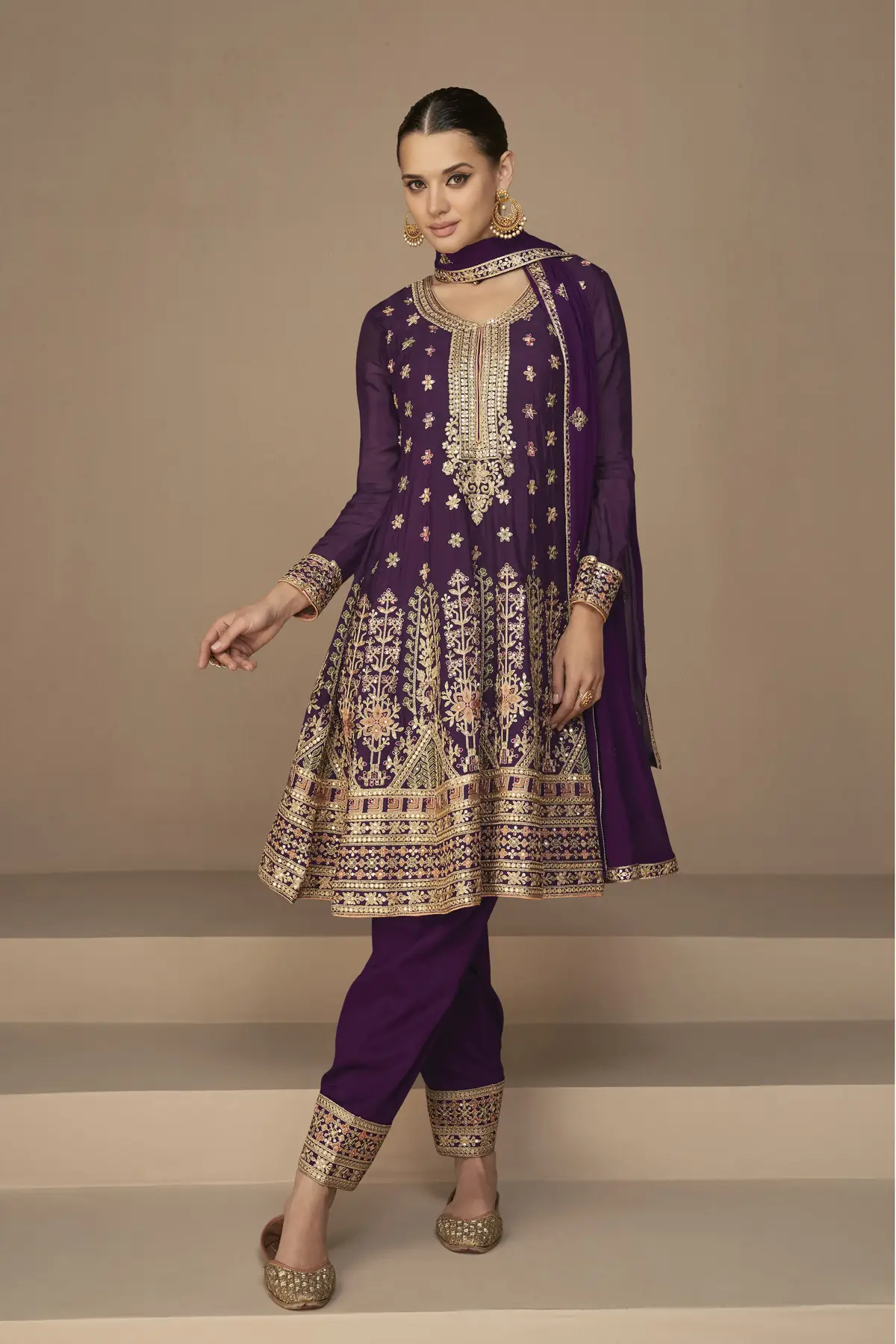 Purple Pakistani fancy Suits in canada