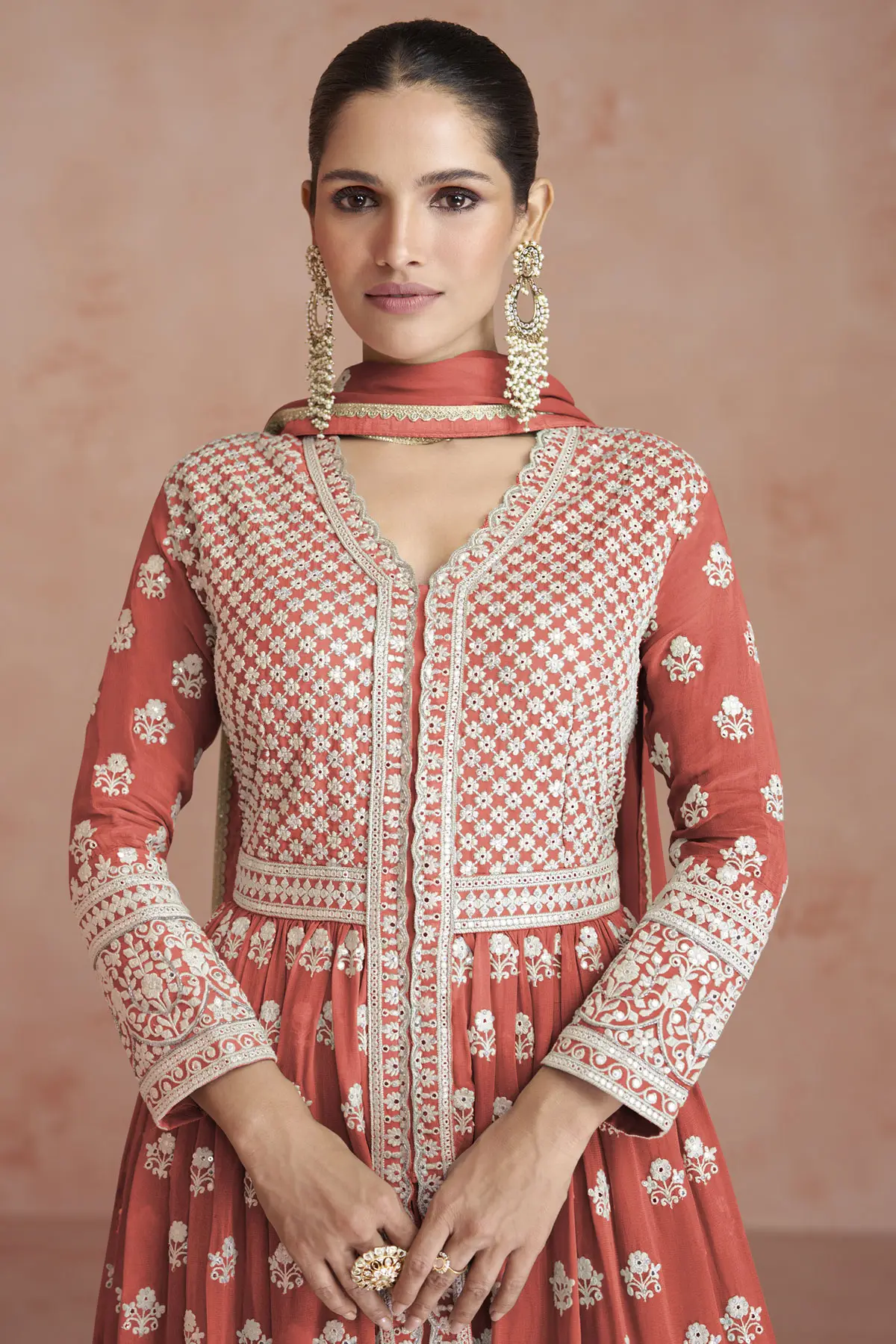 buy Pakistani Style Long Embroidered Suit online is USA Canada India Mauritius UAE New Zealand and worldwide
