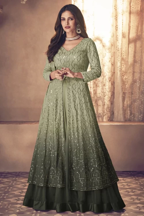 Designer Shaded Georgette Anarkali Gowns online in USA UK Canada India Australia