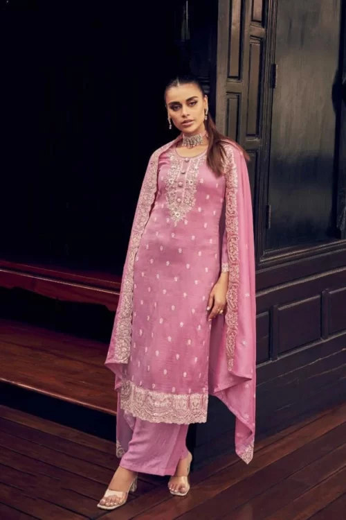 Premium Silk Embroidered Partywear Suit online in USA UK Canada India UAE