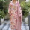 Pink Floral Embroidered Pant Kameez Suit Online