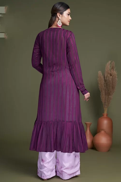 Purple Stylish Koti Style Choli with Palazzo Online in USA UK Canada India Australia